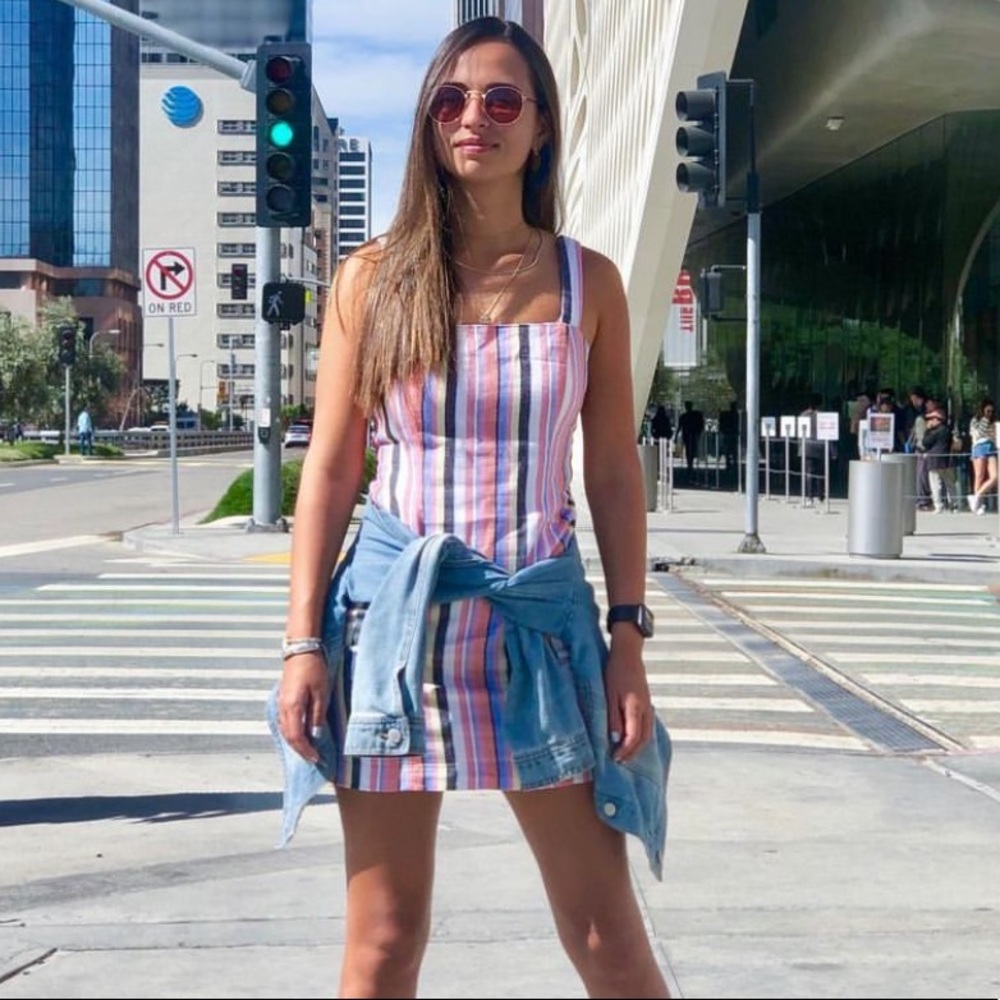 Printed short dress.